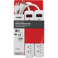 Surge Protector 2-Pack, 6 Outlets, 400 J, 1875 W, 1.5' Cord Nuna Depot Inc.