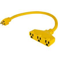 Extension Power Adapter, Outdoor, STOW, 12/3 AWG, 15 A, 3 Outlet(s), 2' Nuna Depot Inc.