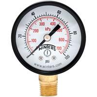 Economy Pressure Gauge, 2" , 0 - 100 psi, Bottom Mount, Analogue Nuna Depot Inc.