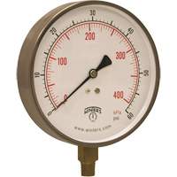 Contractor Pressure Gauge, 4-1/2" , 0 - 60 psi, Bottom Mount, Analogue Nuna Depot Inc.